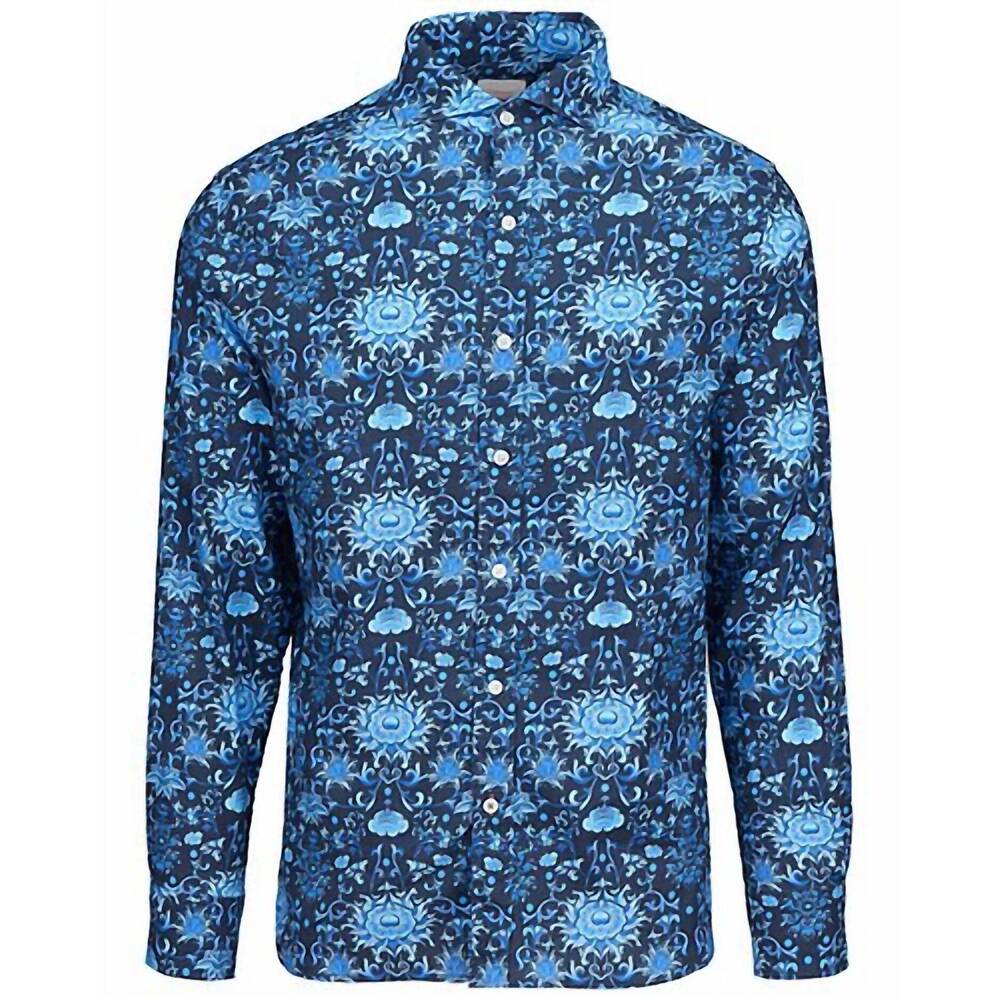 NEW SWIMS men's breeze linen shirt in navy
